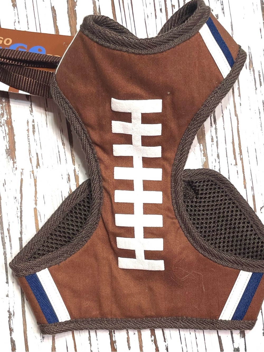 Brown Football Easy Go Dog Harness with Matching Leash Large
